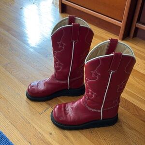 RED COWBOY BOOTS VINTAGE JOHN FLUEVOG